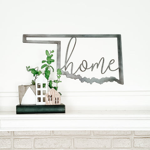 Oklahoma Wall Decor - Metal Wall Art Script Sign | Steel Home Decor 22x11 Wall Decor - YinzerShop