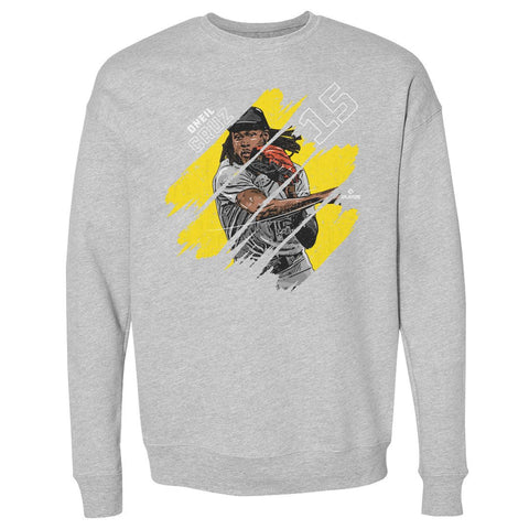Oneil Cruz Crewneck Sweatshirt - Long Sleeve Cotton Polyester Blend With Pittsburgh Stripes Men's Crewneck Sweatshirt - YinzerShop