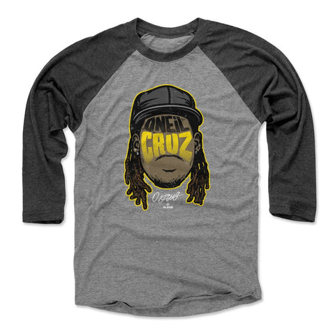 Oneil Cruz T-shirt – Pittsburgh Baseball Shirt | Player Silhouette Tee Raglan Men's Baseball T-Shirt - YinzerShop