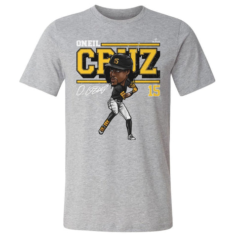Oneil Cruz T-Shirt - Pittsburgh Cartoon Baseball Player Graphic Tee Cotton Crewneck Men's Cotton T-Shirt - YinzerShop