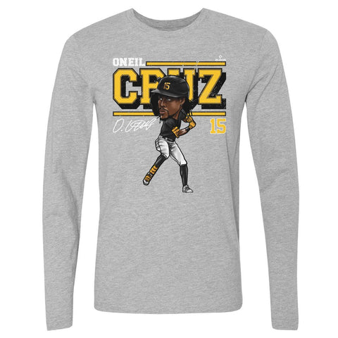 Oneil Cruz T-Shirt – Pittsburgh Cartoon Baseball Tee | Long Sleeve Cotton Crewneck Men's Long Sleeve T-Shirt - YinzerShop