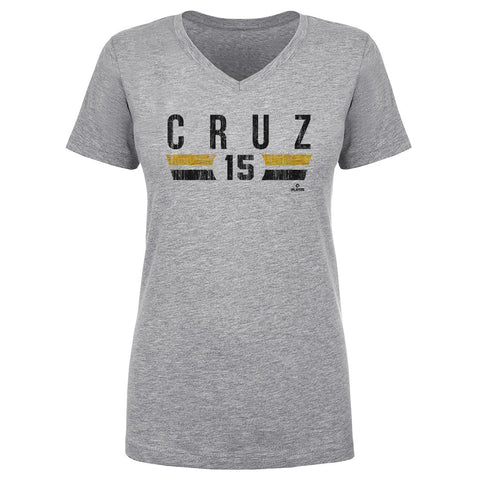 Oneil Cruz T-Shirt - Pittsburgh Cotton V-Neck Tee | Regular Fit Heather Color Women's V-Neck T-Shirt - YinzerShop