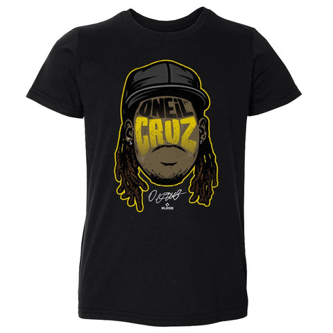 Oneil Cruz T-Shirt - Pittsburgh Kids Crewneck Tee | Baseball Player Silhouette Kids Toddler T-Shirt - YinzerShop