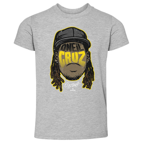 Oneil Cruz T-Shirt - Pittsburgh Kids Crewneck Tee | Baseball Player Silhouette Kids Toddler T-Shirt - YinzerShop