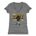 Oneil Cruz T-Shirt – Pittsburgh Slim Fit Shirt | V-Neck Short Sleeve Tee Women's V-Neck T-Shirt - YinzerShop