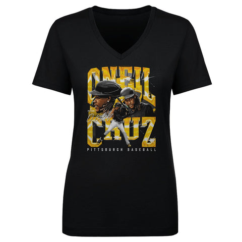 Oneil Cruz V-Neck T-Shirt – Pittsburgh Vintage Style Shirt | Lightweight Cotton Tee Women's V-Neck T-Shirt - YinzerShop
