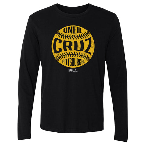 Oneil Cruz Vintage Baseball T-Shirt - Pittsburgh Cotton Crewneck Long Sleeve Tee Men's Long Sleeve T-Shirt - YinzerShop