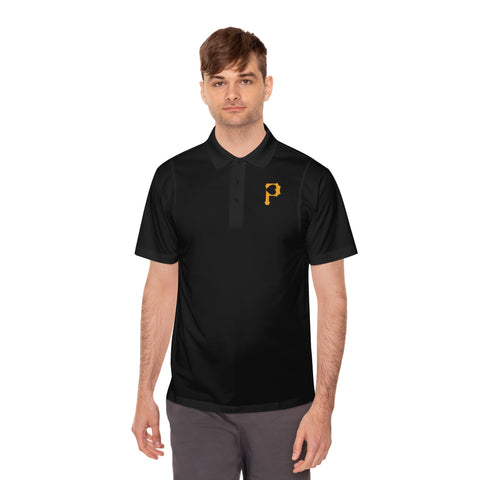 P For Pittsburgh Heart - Men's Sport Polo Shirt T-Shirt - YinzerShop