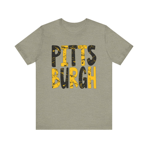 Painted Pittsburgh T-Shirt - Premium Printed Tee | Soft Cotton Short Sleeve Tee T-Shirt - YinzerShop