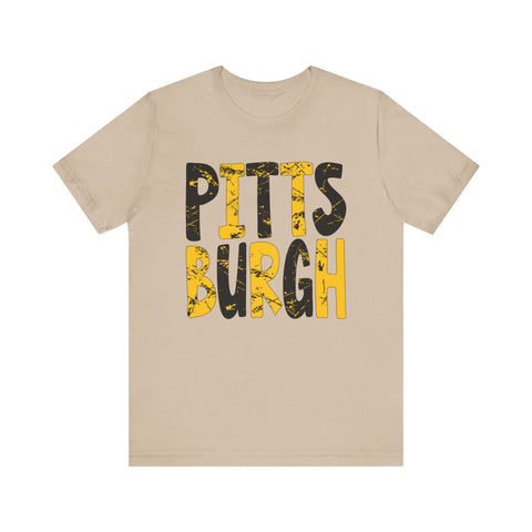 Painted Pittsburgh T-Shirt - Premium Printed Tee | Soft Cotton Short Sleeve Tee T-Shirt - YinzerShop