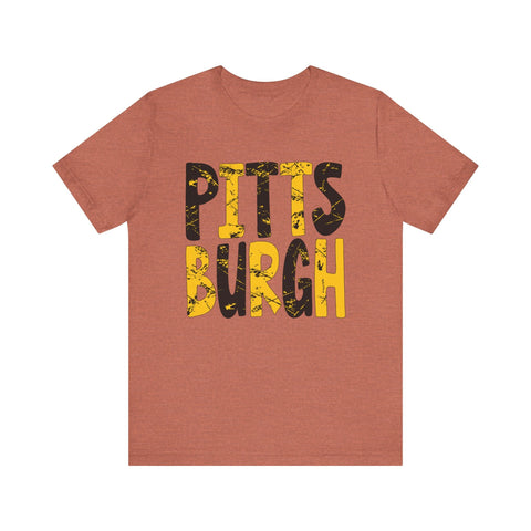 Painted Pittsburgh T-Shirt - Premium Printed Tee | Soft Cotton Short Sleeve Tee T-Shirt - YinzerShop