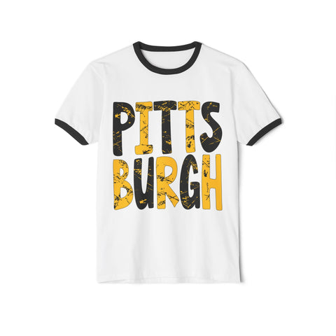 Painted Pittsburgh - Unisex Cotton Ringer T-Shirt T-Shirt - YinzerShop