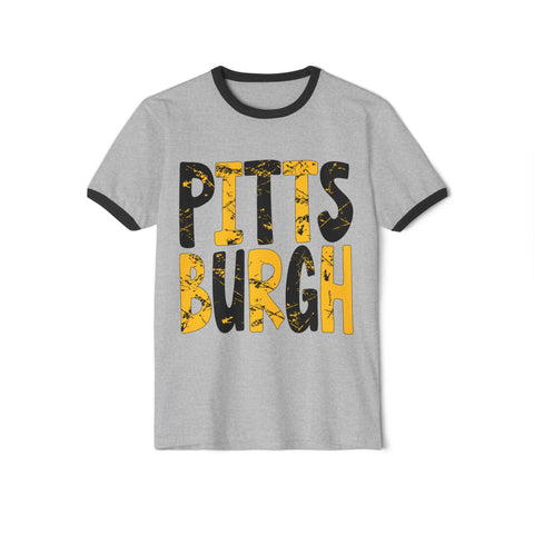 Painted Pittsburgh - Unisex Cotton Ringer T-Shirt T-Shirt - YinzerShop
