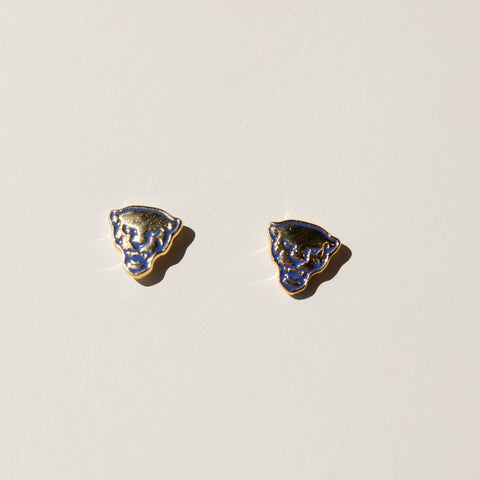 Panther Stud Earrings – University Earrings Gold Plated Classic Stud Design Stud Earrings - YinzerShop