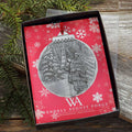 Patriotic Santa Ornament – Handcrafted USA Artisan Holiday Decor with Etched Aluminum - YinzerShop