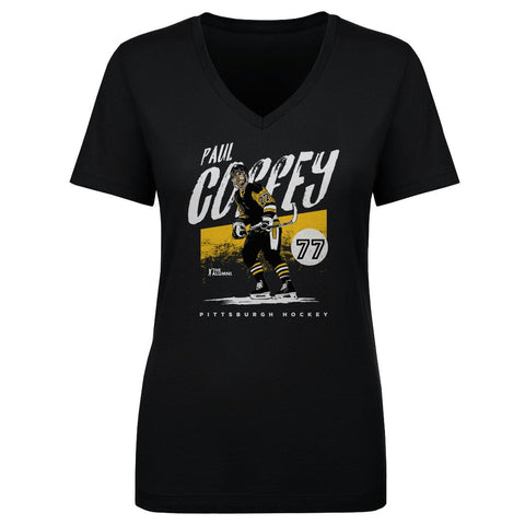 Paul Coffey T-Shirt – Pittsburgh Grunge Style Cotton V-Neck Tee, Regular Fit Women's V-Neck T-Shirt - YinzerShop