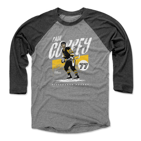 Paul Coffey T-shirt - Pittsburgh Grunge Style Crewneck Raglan Tee, Slim Fit Men's Baseball T-Shirt - YinzerShop