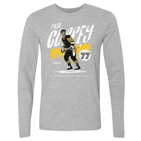 Paul Coffey T-Shirt - Pittsburgh Hockey Shirt | Long Sleeve Cotton Crewneck Tee Men's Long Sleeve T-Shirt - YinzerShop