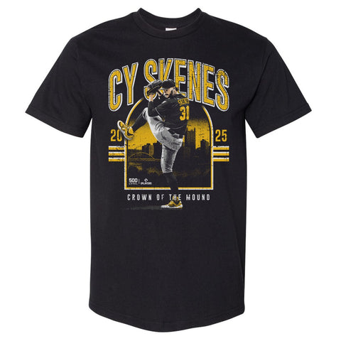 Paul Skenes Oversized Cotton T-Shirt - Pittsburgh Pirates Crewneck Tee, Heavyweight Men's Heavyweight T-Shirt - YinzerShop