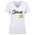 Paul Skenes T-shirt - Cotton V-Neck Tee | Regular Fit Heather Color Shirt Women's V-Neck T-Shirt - YinzerShop