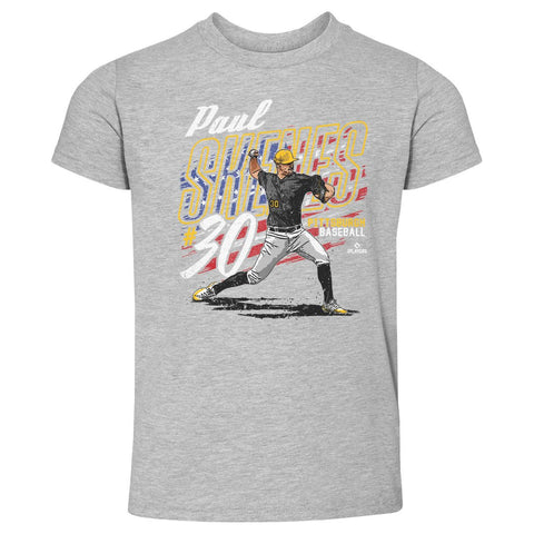 Paul Skenes T-Shirt - Kids Crewneck Tee With American Flag Design, Cotton Short Sleeve Kids Toddler T-Shirt - YinzerShop