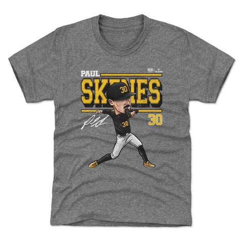 Paul Skenes T-Shirt - Kids Crewneck Tee With Pittsburgh Cartoon Print Kids T-Shirt - YinzerShop