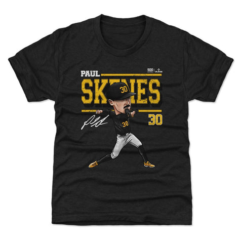 Paul Skenes T-Shirt - Kids Crewneck Tee With Pittsburgh Cartoon Print Kids T-Shirt - YinzerShop