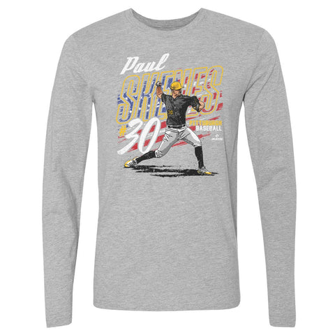 Paul Skenes T-Shirt - Lightweight Cotton Crewneck Long Sleeve Tee With American Flag Print Men's Long Sleeve T-Shirt - YinzerShop