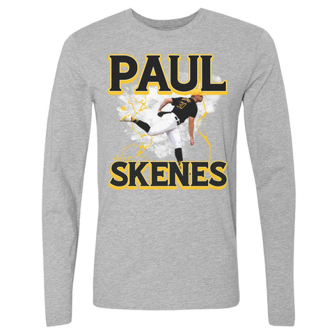 Paul Skenes T-Shirt – Lightweight Crewneck Long Sleeve Cotton Tee | Pittsburgh Lightning Shirt Men's Long Sleeve T-Shirt - YinzerShop