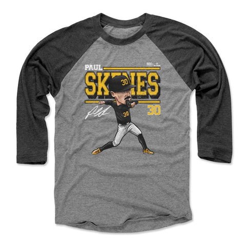 Paul Skenes T-shirt - Lightweight Crewneck Raglan Shirt With Cartoon Graphic Tee Men's Baseball T-Shirt - YinzerShop