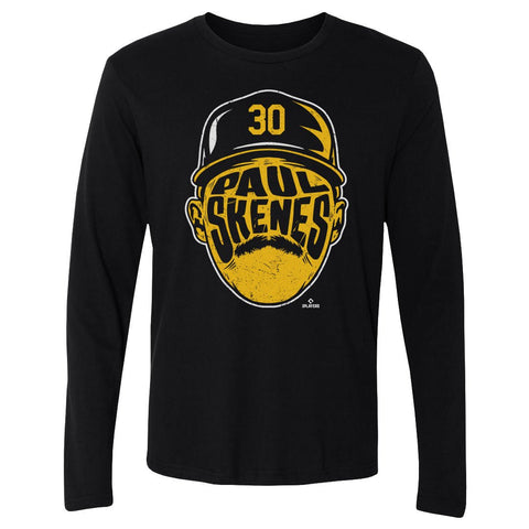 Paul Skenes T-Shirt - Long Sleeve Cotton Crewneck Pittsburgh Player Silhouette Tee Men's Long Sleeve T-Shirt - YinzerShop