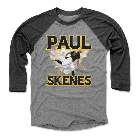 Paul Skenes T-Shirt - Pittsburgh Lightning Tee | Crewneck Raglan Shirt, Athletic Casual Wear Men's Baseball T-Shirt - YinzerShop