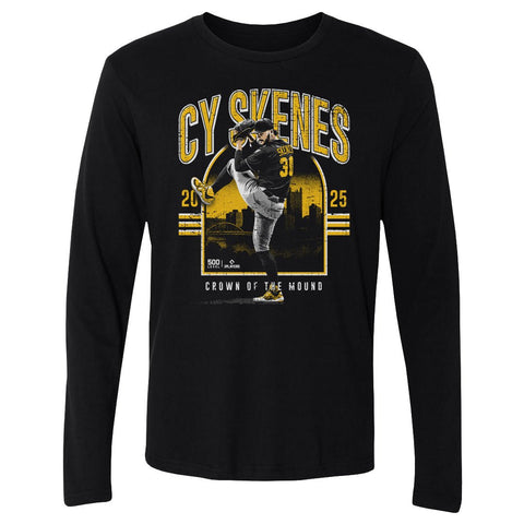 Paul Skenes T-Shirt – Pittsburgh Pirates Long Sleeve Cotton Crewneck Tee Men's Long Sleeve T-Shirt - YinzerShop