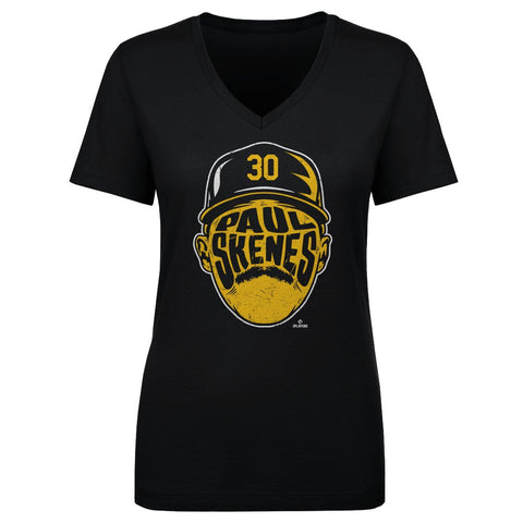 Paul Skenes T-Shirt - Pittsburgh Player Silhouette V-Neck Cotton Tee Women's V-Neck T-Shirt - YinzerShop