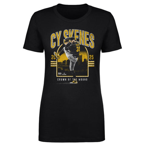 Paul Skenes T-Shirt - Slim Fit Cotton Crewneck Shirt | Pittsburgh Pirates Apparel Women's T-Shirt - YinzerShop