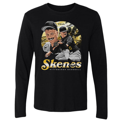 Paul Skenes T-Shirt – Vintage Pittsburgh Long Sleeve Shirt | Cotton Crewneck Tee Men's Long Sleeve T-Shirt - YinzerShop