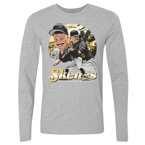 Paul Skenes T-Shirt – Vintage Pittsburgh Long Sleeve Shirt | Cotton Crewneck Tee Men's Long Sleeve T-Shirt - YinzerShop