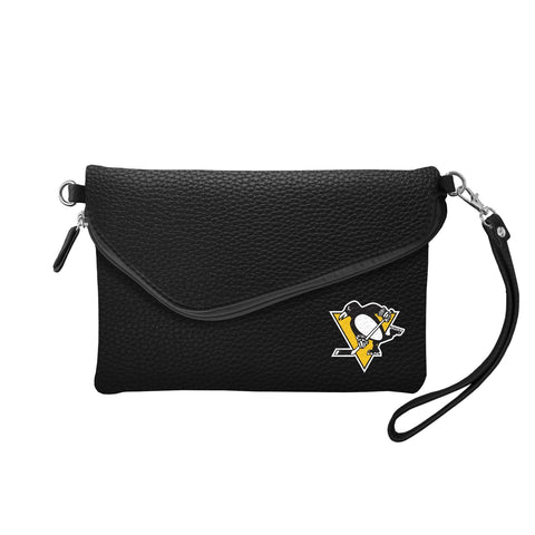 Penguins Crossbody Purse – Pittsburgh Penguins Fold Over Pebble Leather Bag Clutch - YinzerShop