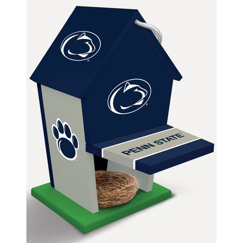 Penn State Birdhouse - Licensed NCAA Wood Birdhouse with Tin Roof & Waterproof Paint Decor - YinzerShop
