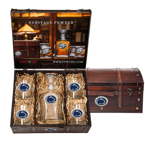 Penn State Capitol Decanter Set – 24 OZ Pewter Barware With Double Old-Fashioned Glasses Decanter Set - YinzerShop