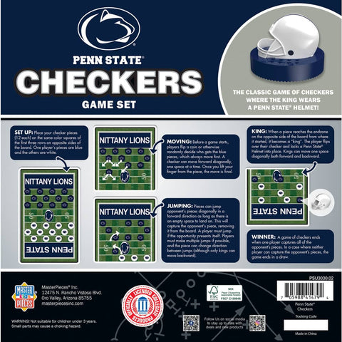 Penn State Checkers Game – Licensed NCAA Board Game with Helmet King Pieces Classic Games - YinzerShop