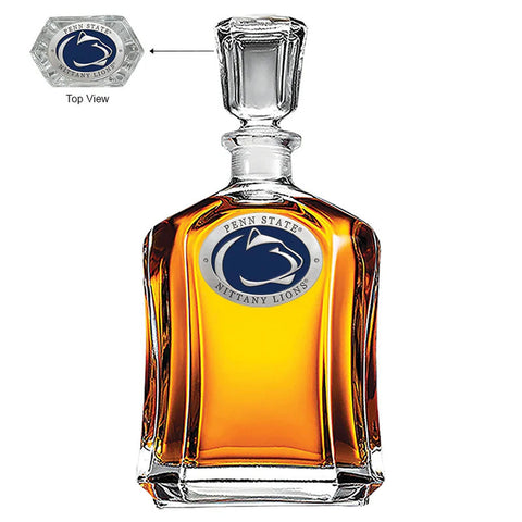 Penn State Decanter - 24 Ounce Glass & Handcrafted Pewter Barware Set Decanter - YinzerShop