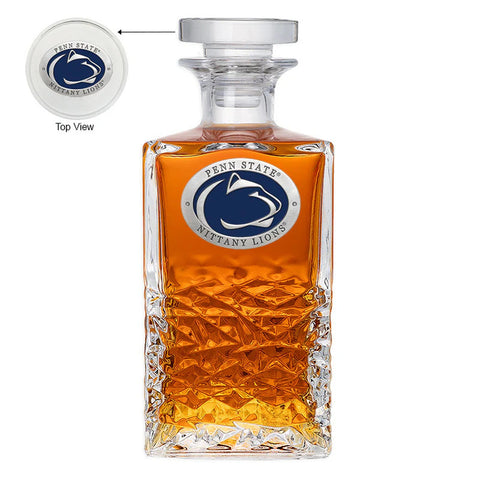Penn State Decanter - 25 Ounce Glass Pewter Decanter for Home Bar Accessories Decanter - YinzerShop