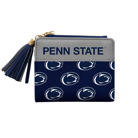 Penn State Mini Organizer – Compact Card Wallet With Zippered Coin Pocket & Snap Button Closure Wallet - YinzerShop