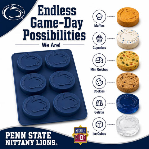 Penn State Muffin Pan – Official NCAA Silicone Bakeware | Heat Resistant, Dishwasher Safe Fan Pans - YinzerShop
