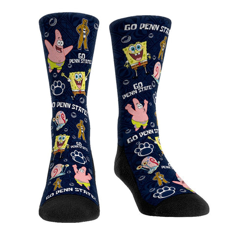 Penn State Nittany Lions - SpongeBob SquarePants Characters All-Over Socks - YinzerShop