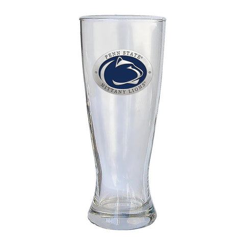 Penn State Pilsner Glass – 20 Ounce Footed Glass with Pewter Medallion Footed Pilsner - YinzerShop
