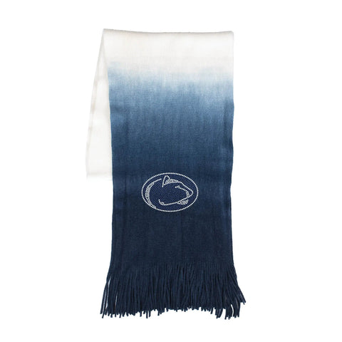 Penn State Scarf - Licensed Dip Dye Acrylic Fall Scarf With Team Logo Scarf - YinzerShop
