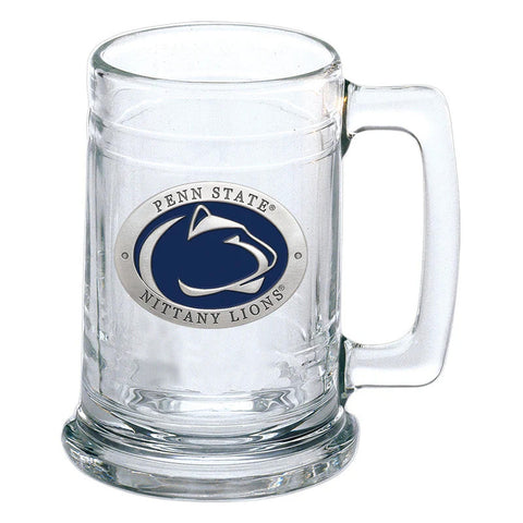 Penn State Stein – 15 Ounce Glass Beer Stein With Fine Pewter Casting Barware Gift Stein - YinzerShop