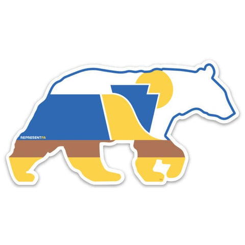 Pennsylvania Bear Sticker | Durable Vinyl Wildlife Lover Decal - RepresentPA Sticker - YinzerShop
